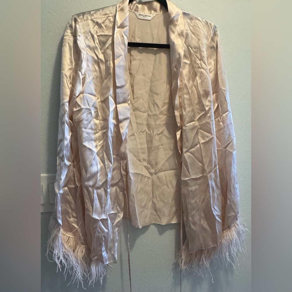 Elegant Kimono with Ostrich Feather Fringe